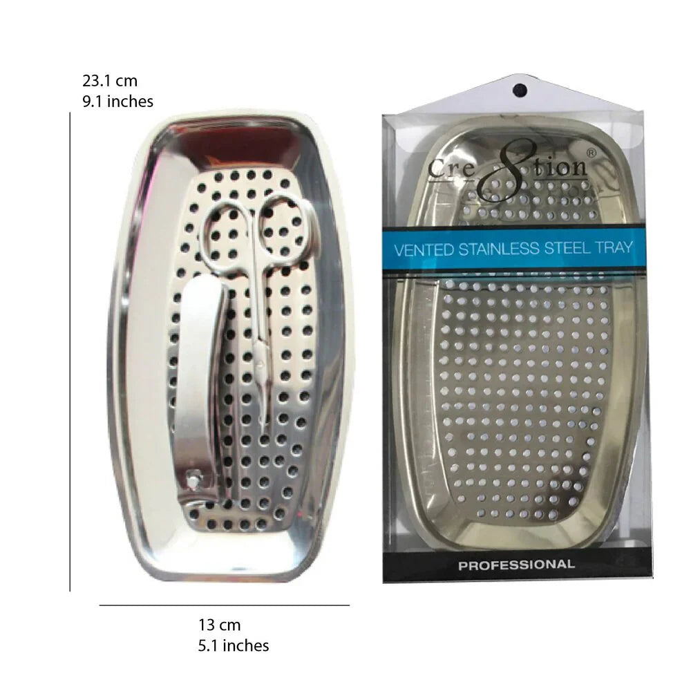 Cre8tion Disinfectant - Stainless Steel Large Tray with holes 23.1x13cm