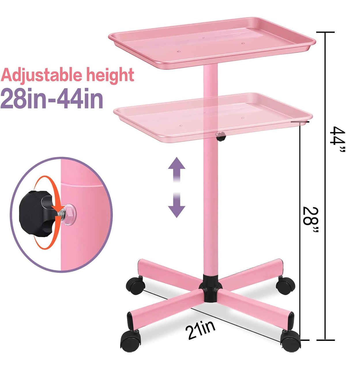 Rolling Large Flat Salon Tray