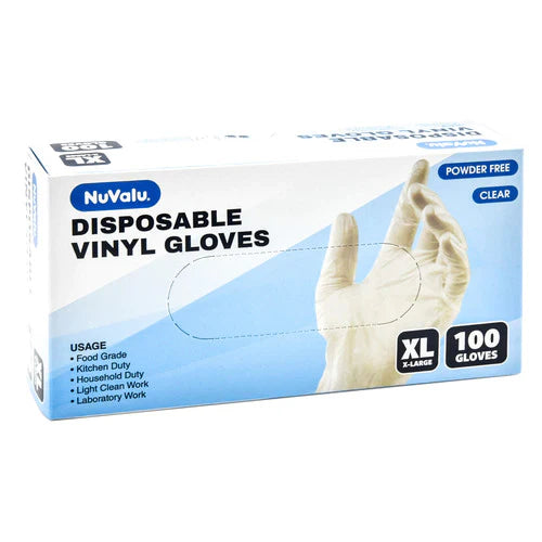 NuValu Disposable Vinyl Gloves 100ct.