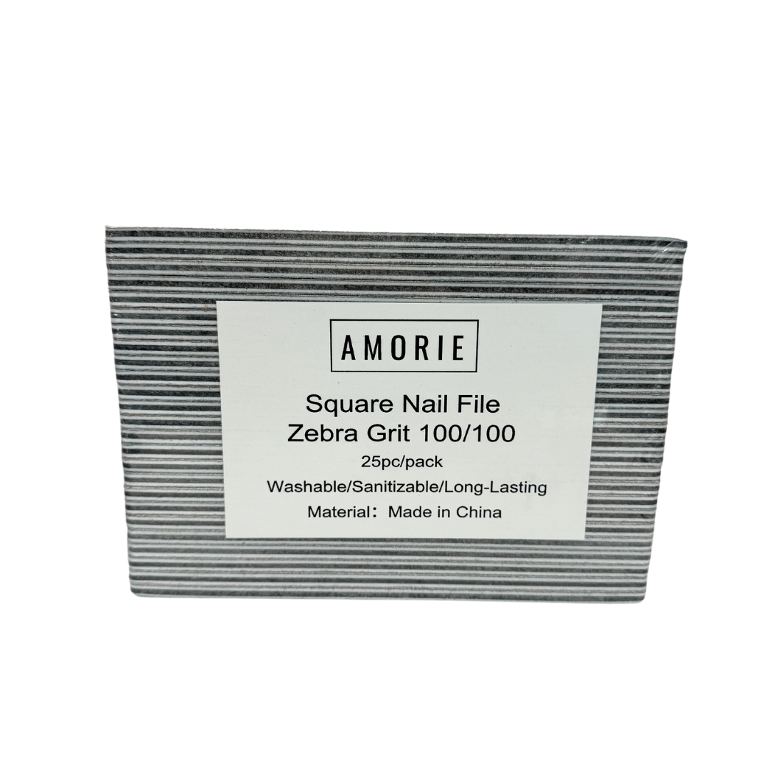 Amorie Nail File Pack Zebra Grit 100/100