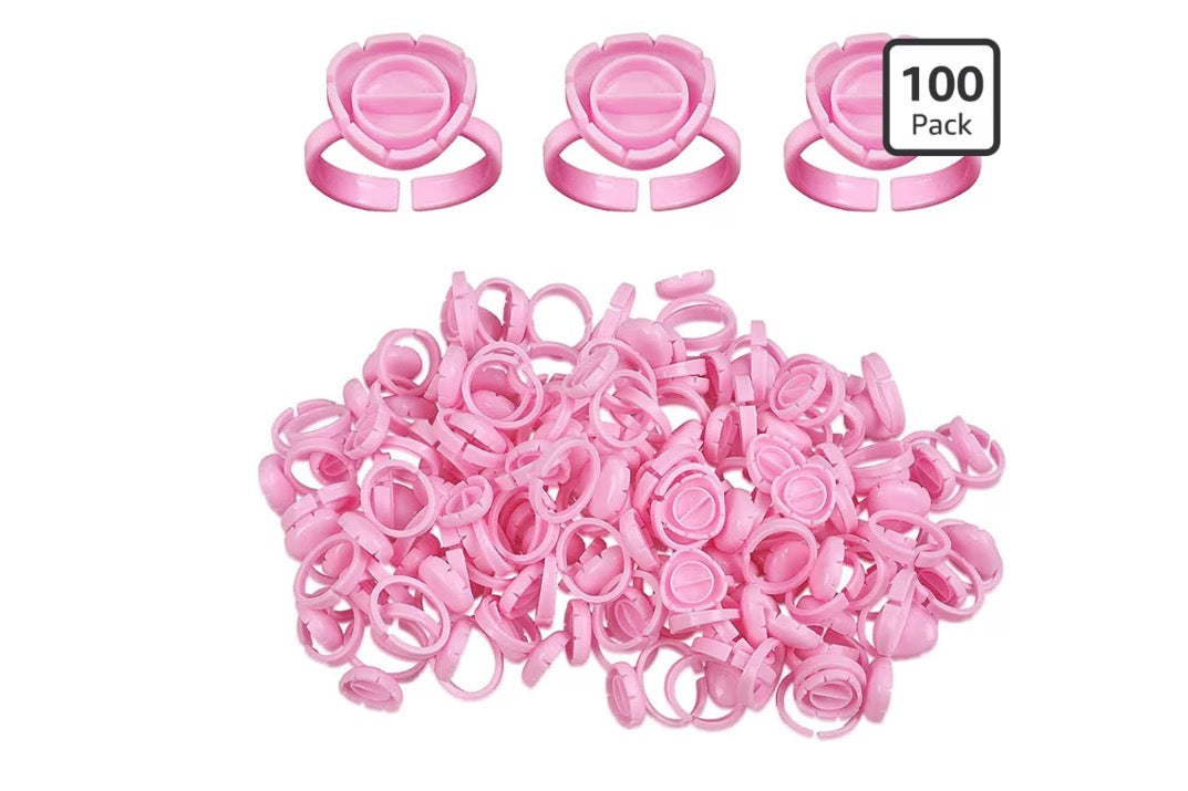 Lash Adhesive Heart Glue Ring Pack 100pc