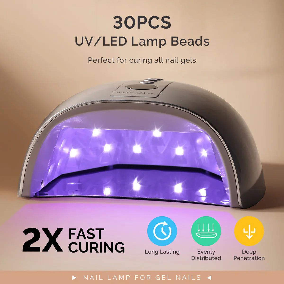 MelodySusie P-PLUS30GT Rechargeable Cordless UV/LED Nail Lamp