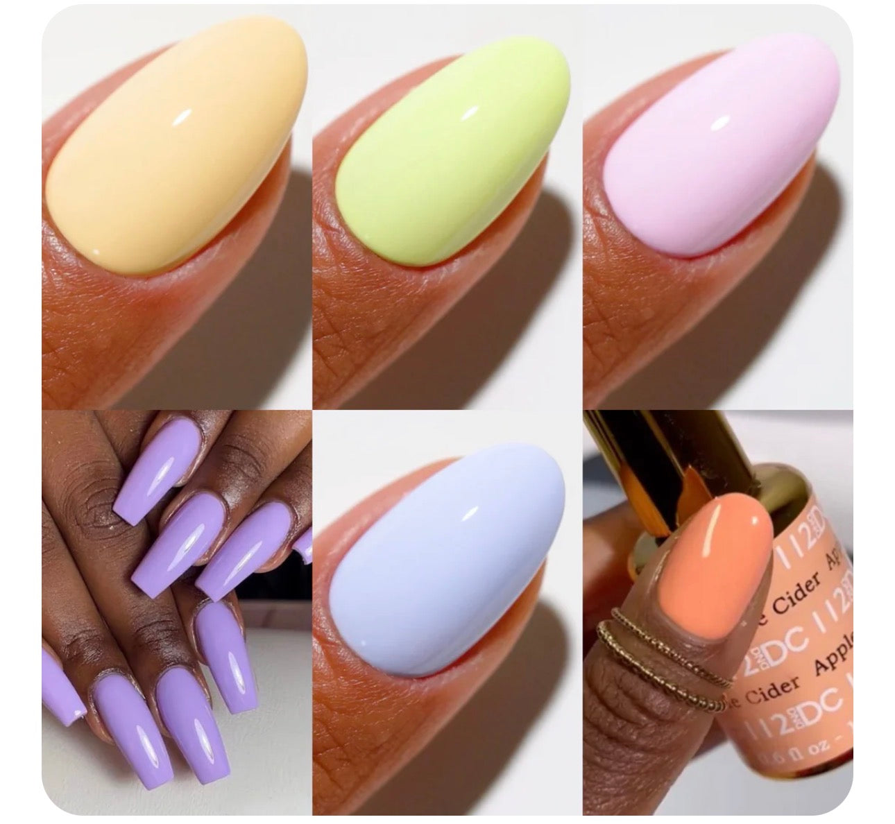 DND DC Dewy Pastels Gel & Lacquer 6pc Bundle