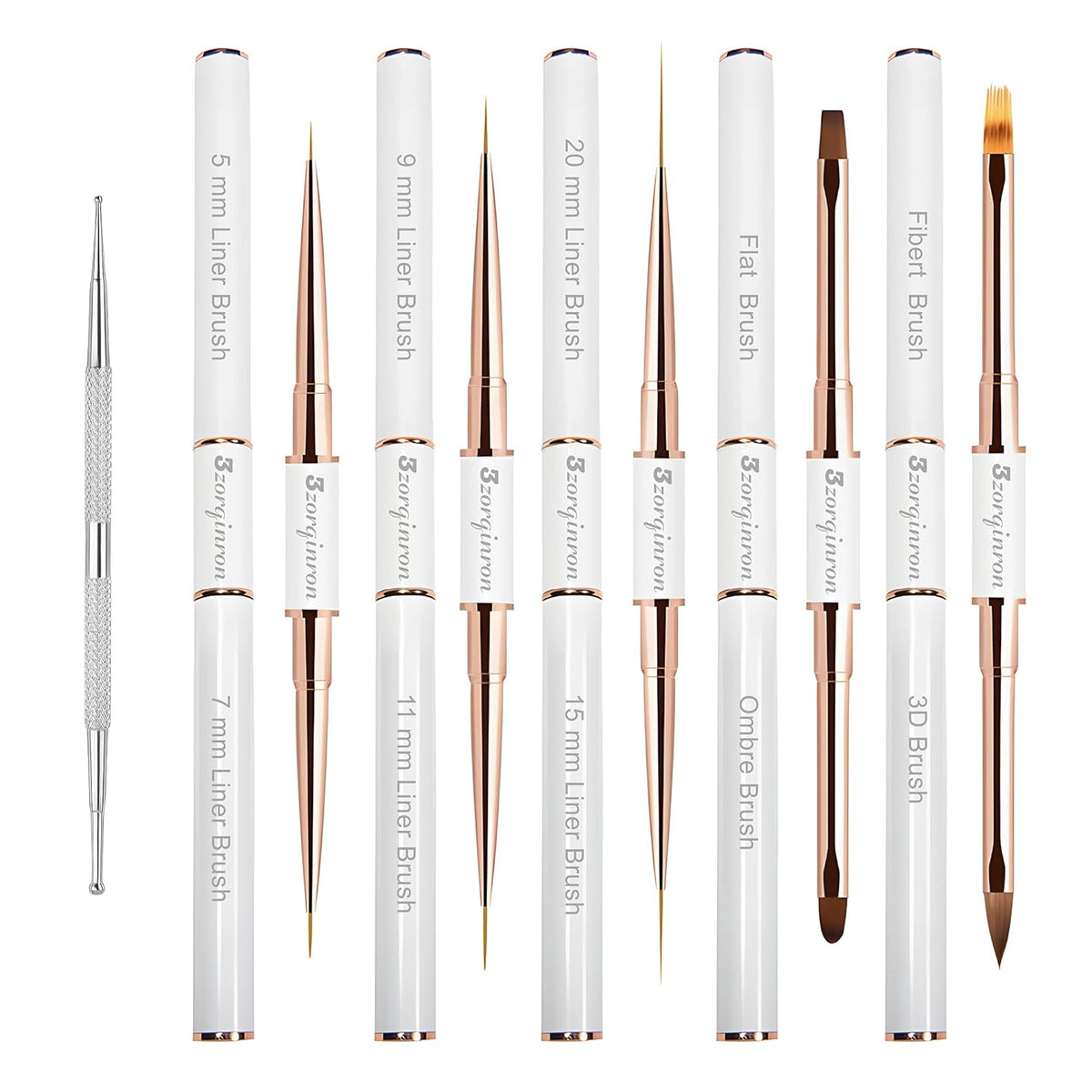 Nail Art Brush Double Ended 5pc
