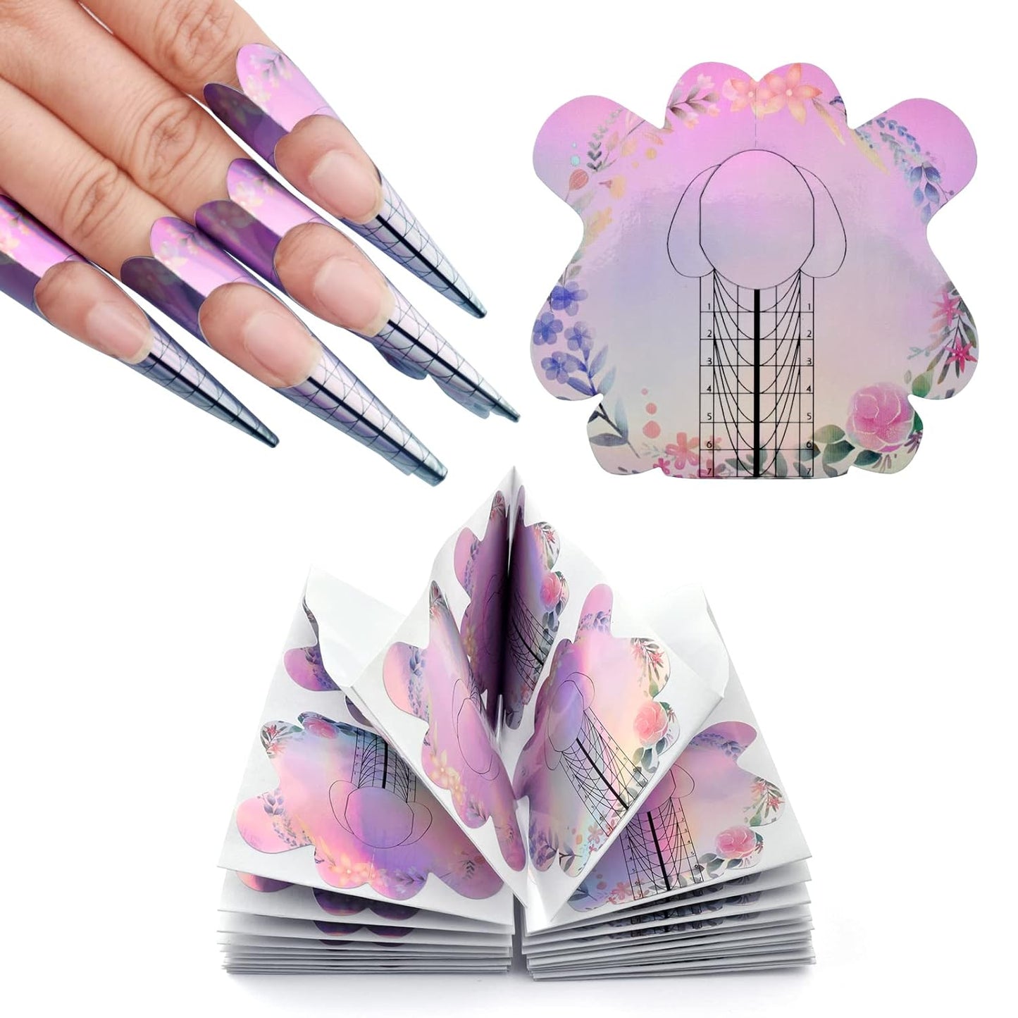 Nail Forms Floral 100pcs.