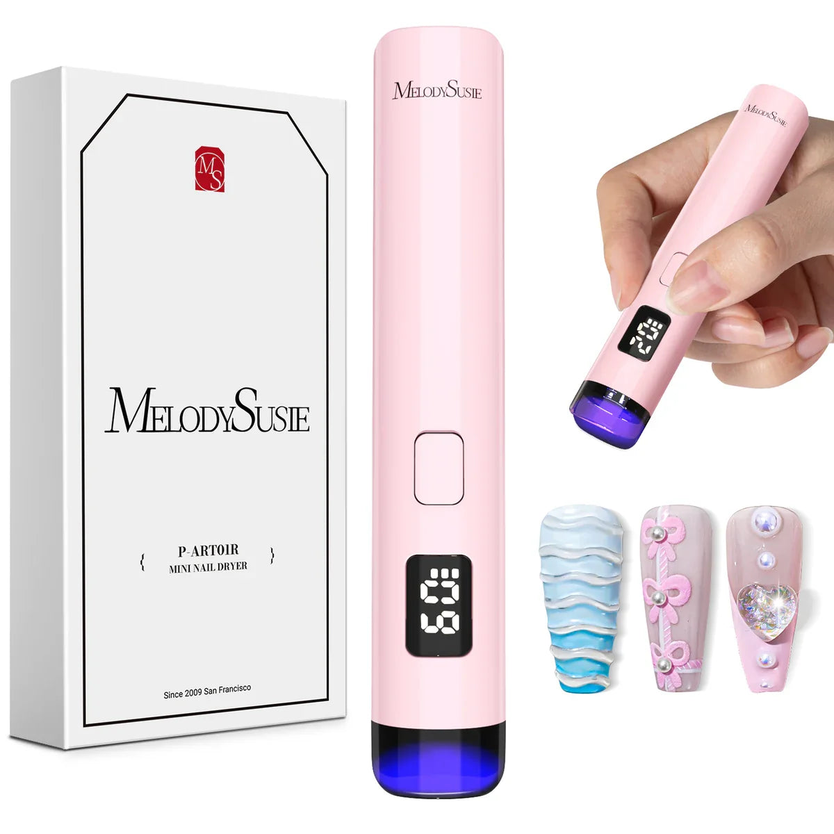 MelodySusie P-Art01R Rechargeable Mini LED/UV Nail Art Lamp