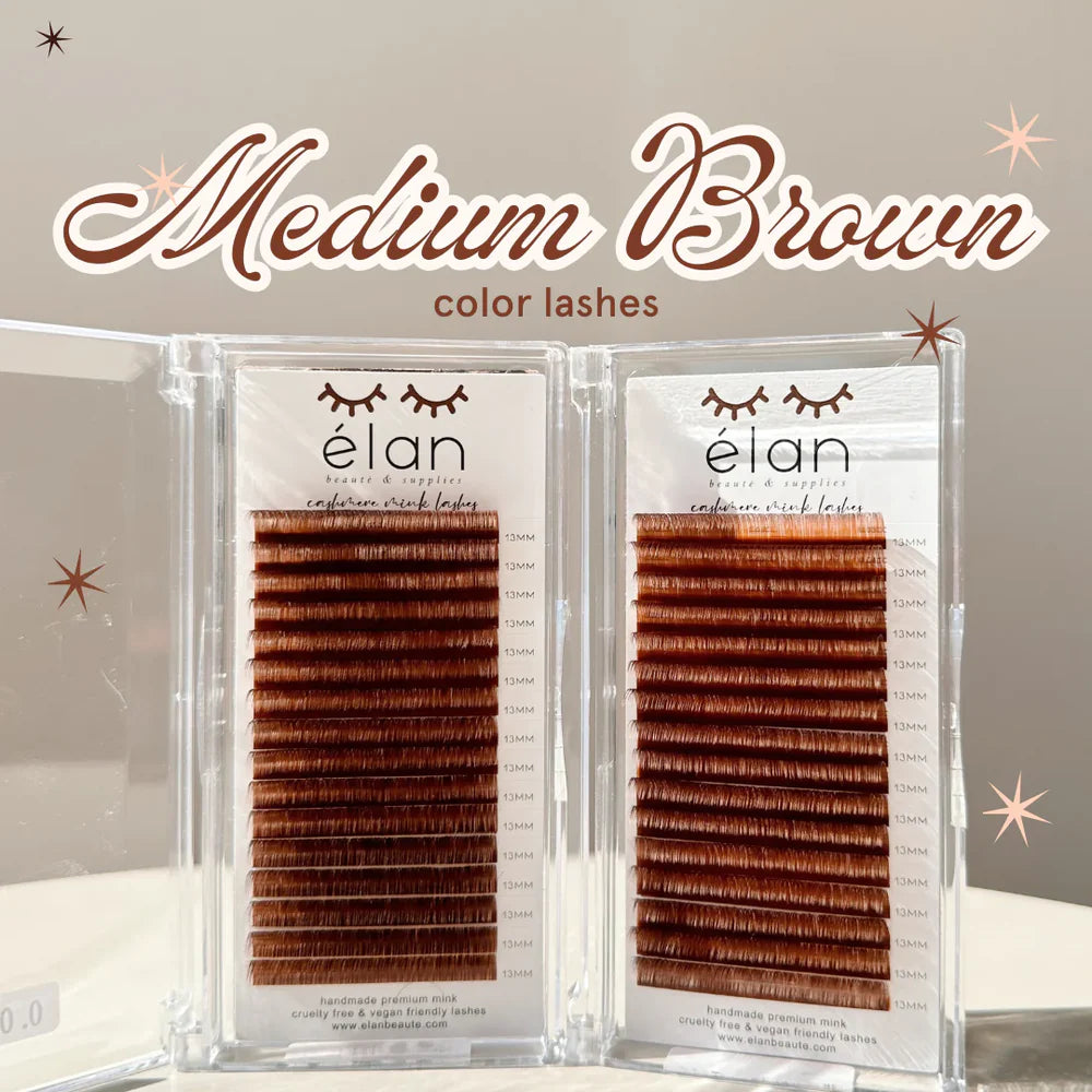 Elan Medium Brown Classic Lash Extensions 0.15