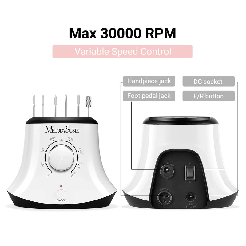 MelodySusie S2-Scarlet Electric Nail Drill 30,000RPM