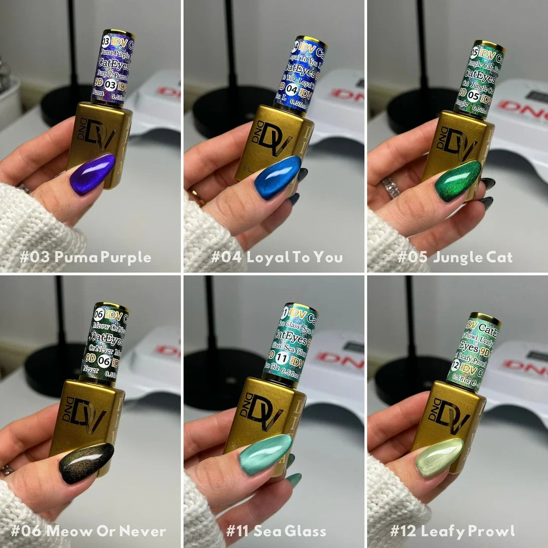 DND DIVA 9D Cat Eye Glassball - 12 Set