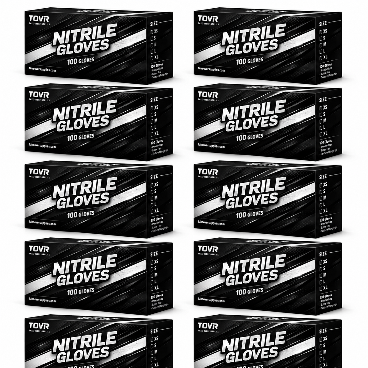 Take Over Black Nitrile Gloves 100ct.
