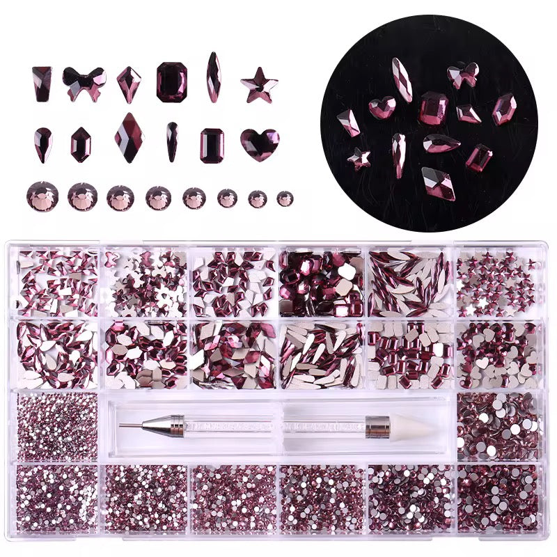 Nail Rhinestone 20 Grid Pack