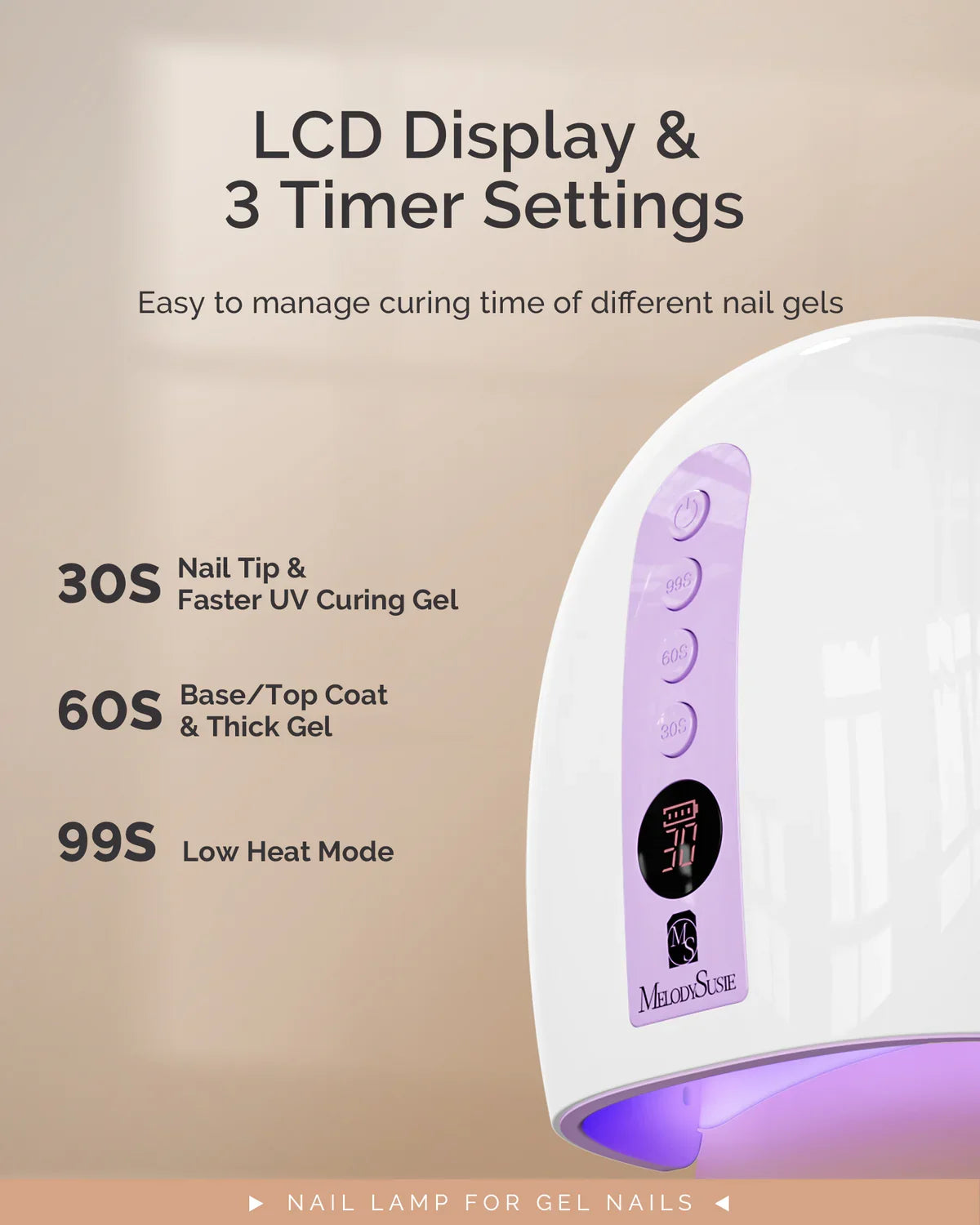 MelodySusie P-PLUS30G Rechargeable Cordless UV/LED Nail Lamp