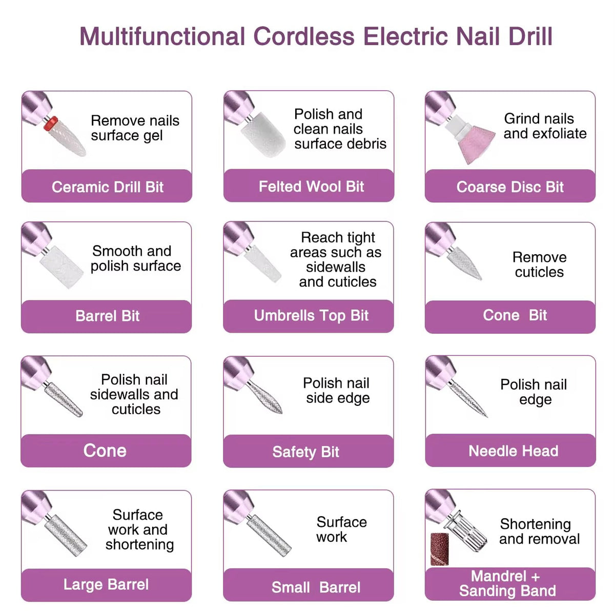 Rechargeable Nail Drill 20,000RPM