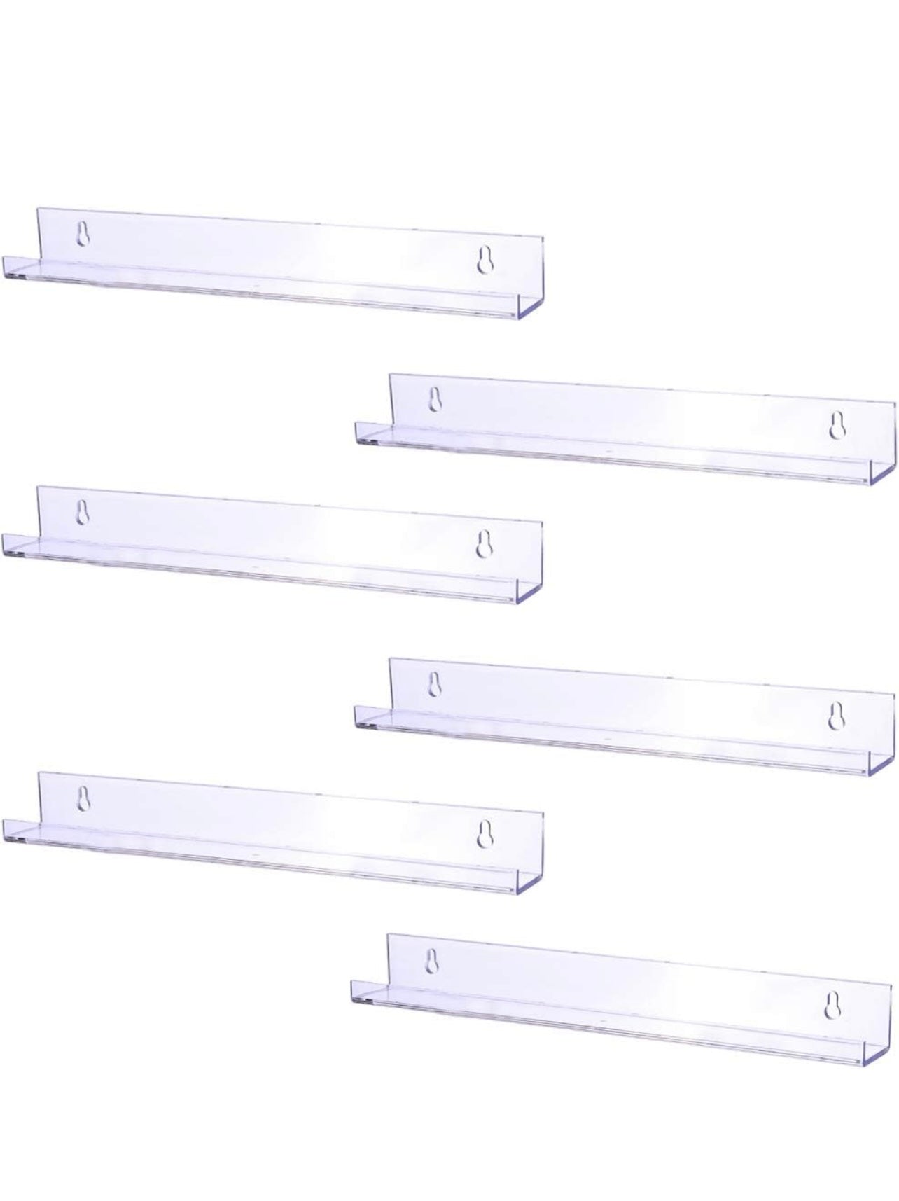 Acrylic Wall Shelves 6 pack 15 inch.