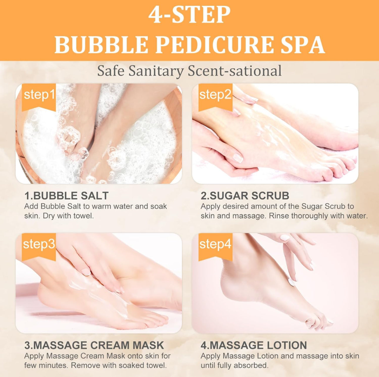 NBC Beautilab Deluxe Pedicure Kit “Orange “