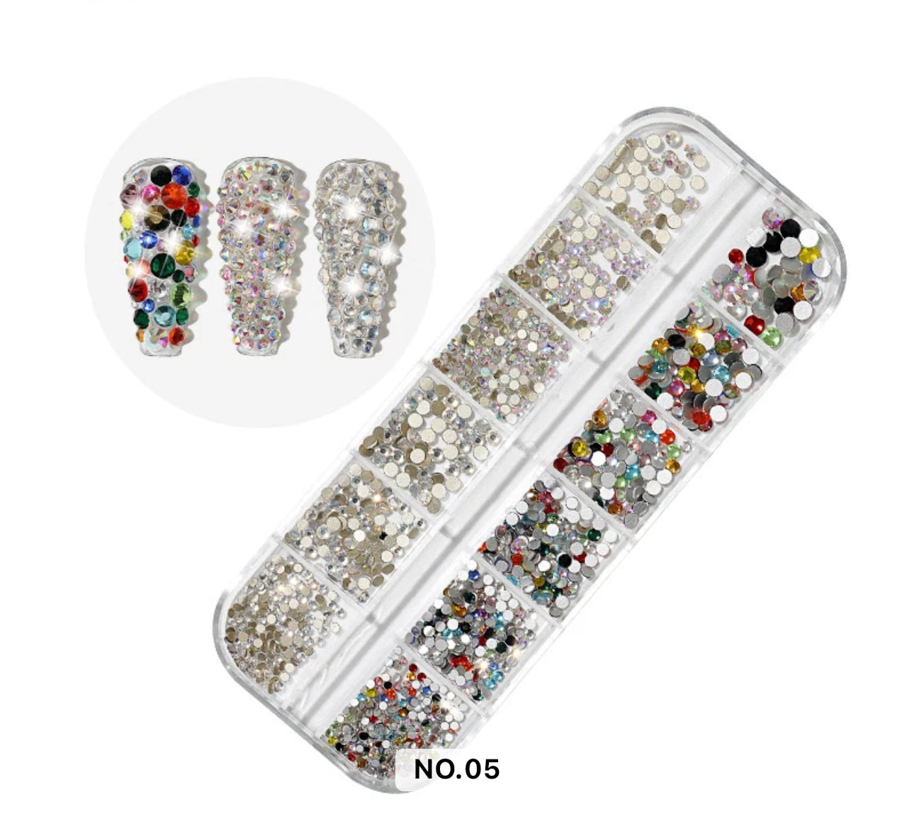 Flat Back 12 Grid Rhinestones