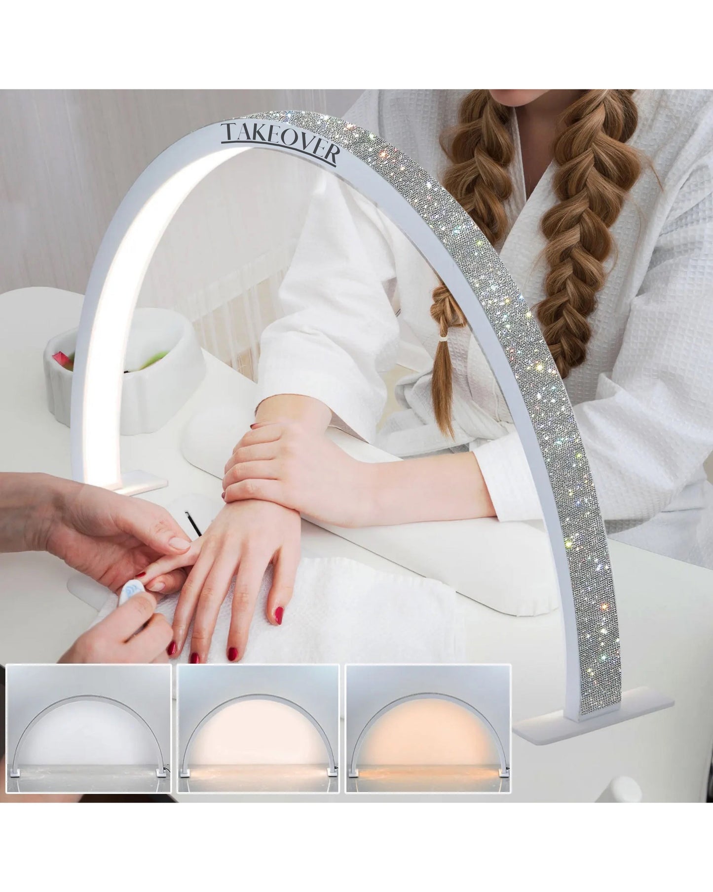 Take Over Rhinestone Half Moon LED Desk Lamp N280D