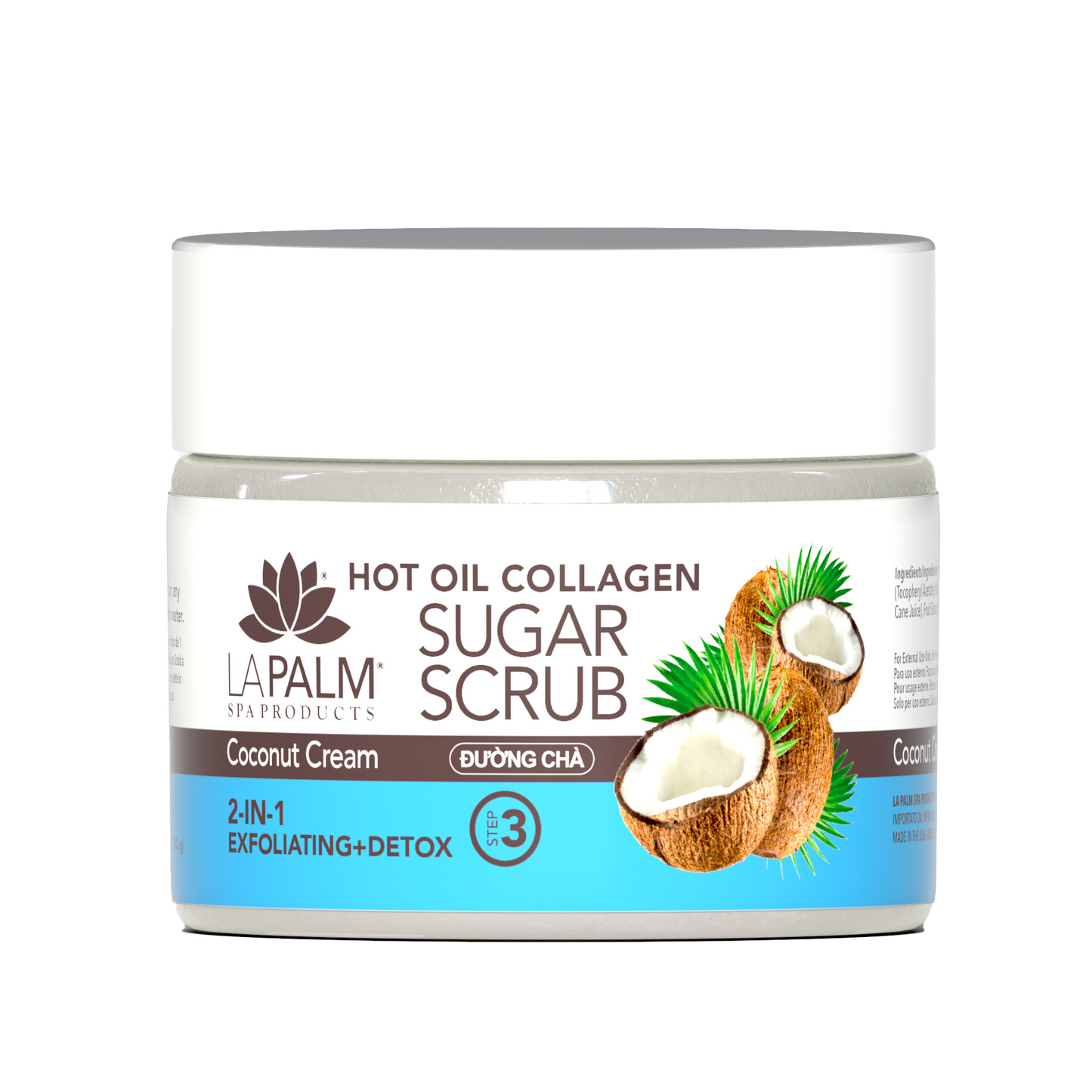 LA PALM Hot Oil Sugar Scrub “Coconut Cream” 12oz