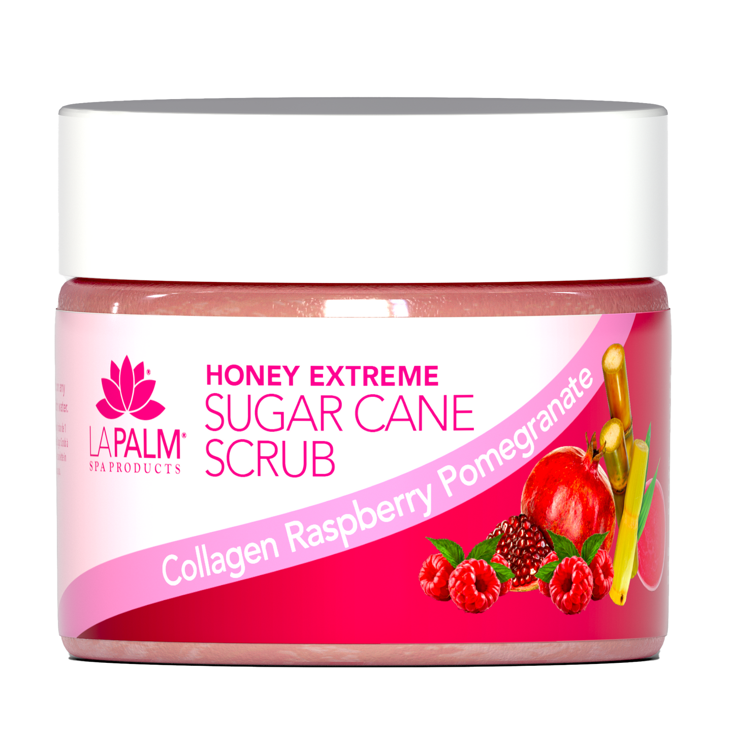 LA PALM Honey Extreme Sugar Cane Scrub “Raspberry Pomegranate ” 12oz