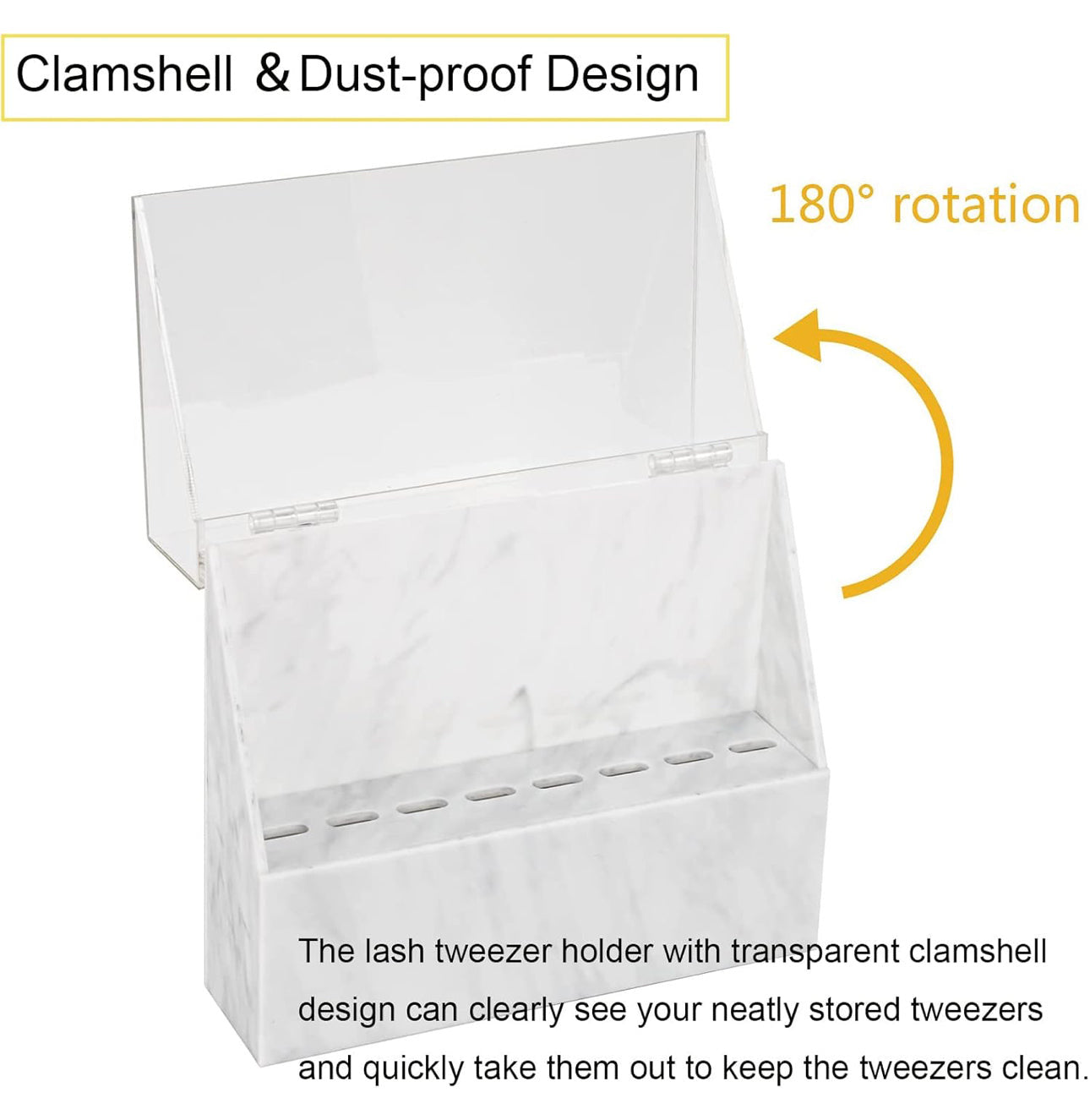 White Marble Tweezer Storage Box