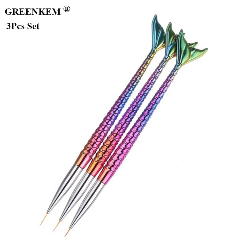 Mermaid Tail Liner Brush Set 3pc