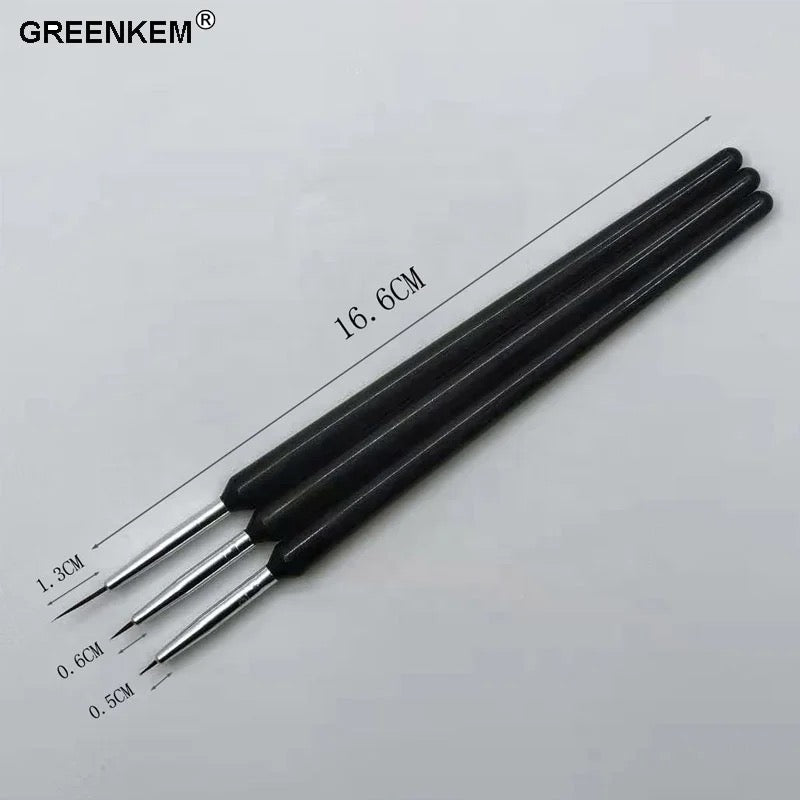 Nail Liner Brush Set 3pc