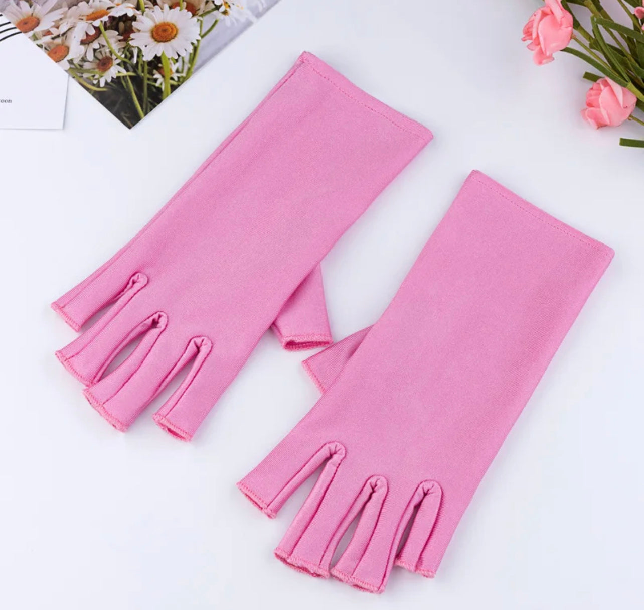 Pink UV LED Gloves