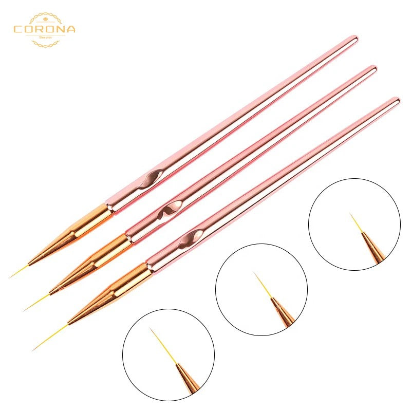 Rose Gold Art Brush Set 3Pcs