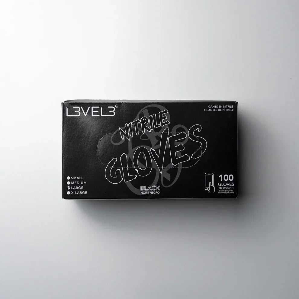 L3VEL3 Professional Nitrile Gloves "Black"