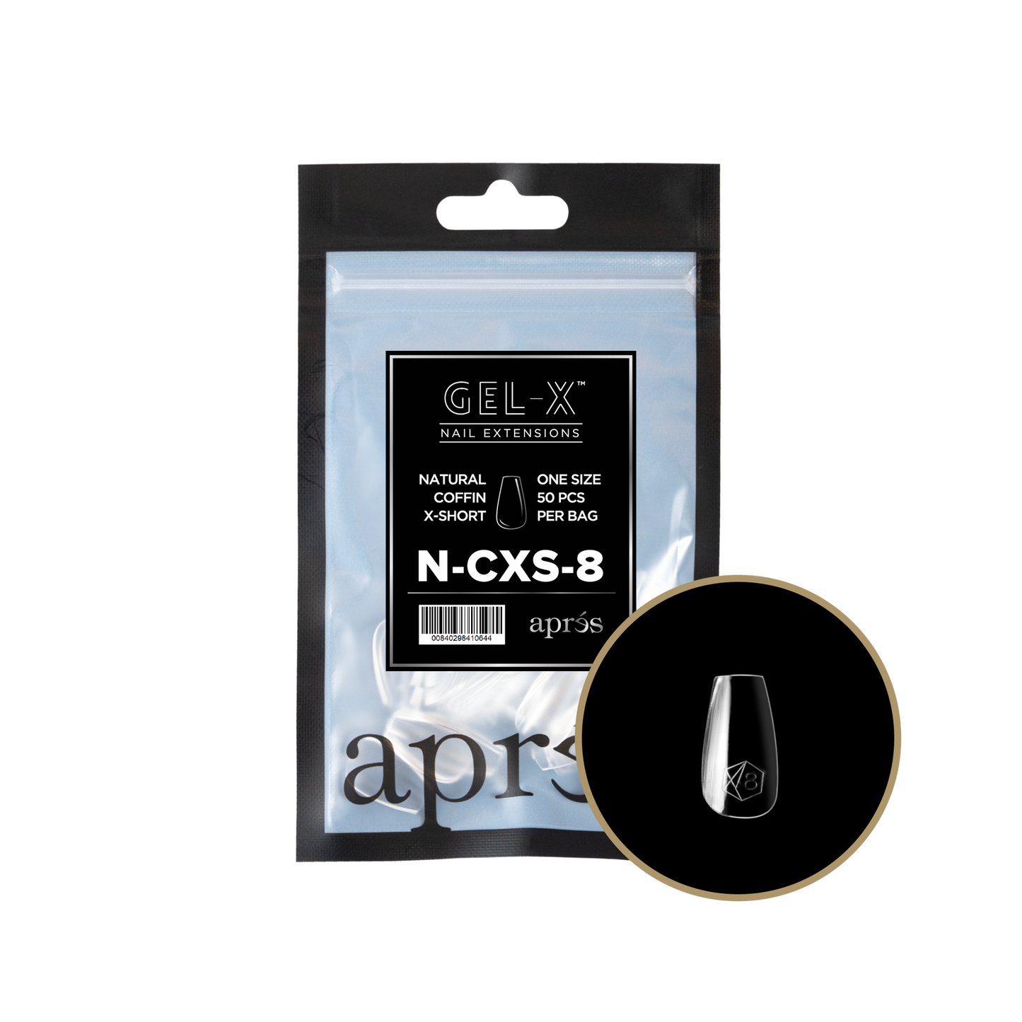 Apres Gel-X® Natural Coffin Extra Short Refill Bag
