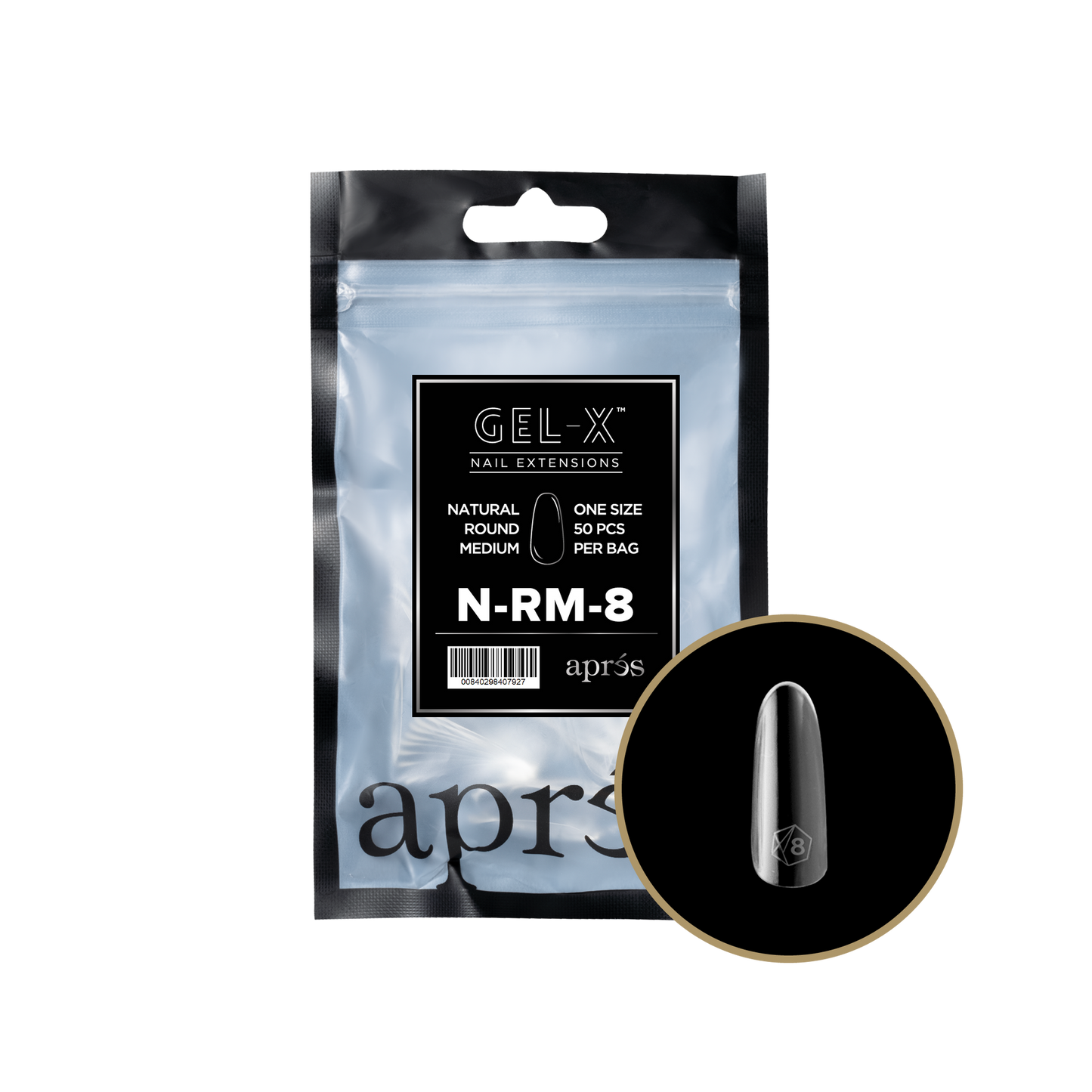Apres Gel-X® Natural Round Medium Refill Bag