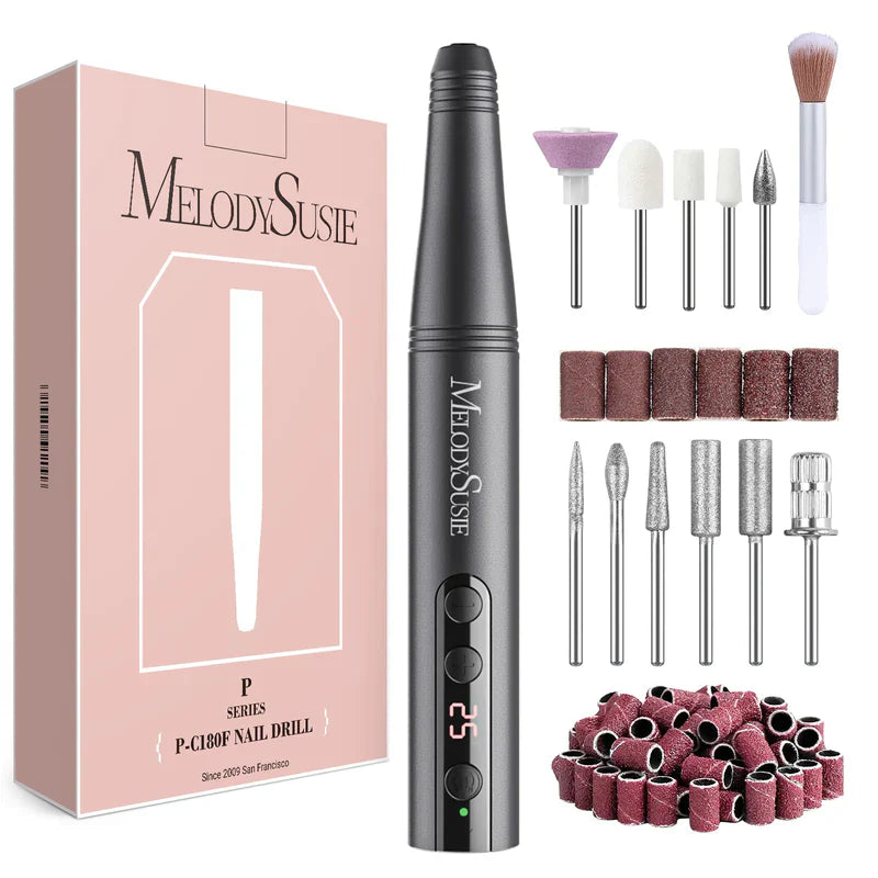 MELODYSUSIE PC180F Portable Rechargeable Nail Drill 25000RPM