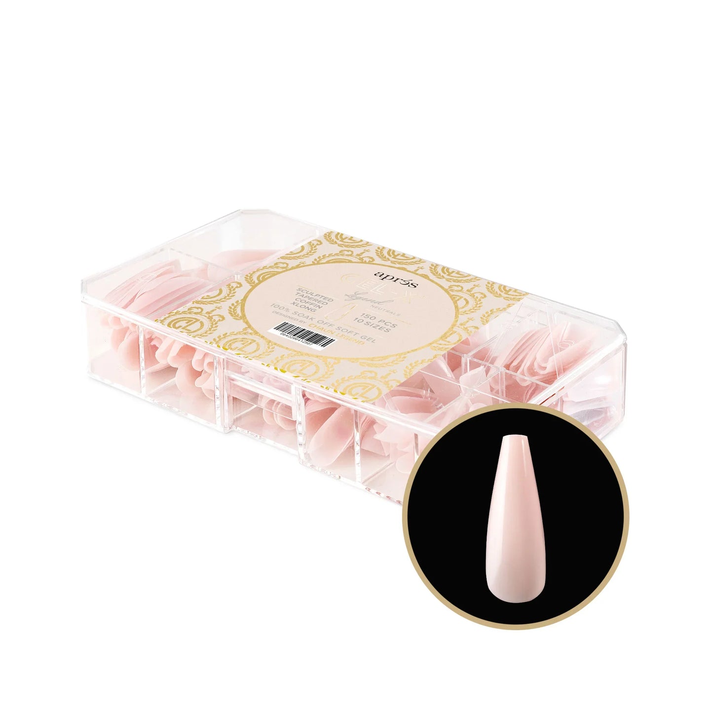 Apres CHAUN LEGEND NEUTRALS "LEGEND " BOX OF TIPS 10 SIZES (150 PCS)