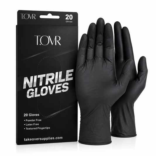 Take Over Black Nitrile Gloves 20ct