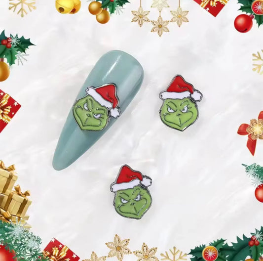 The Grinch Christmas Nail Charms 2pc per Pack