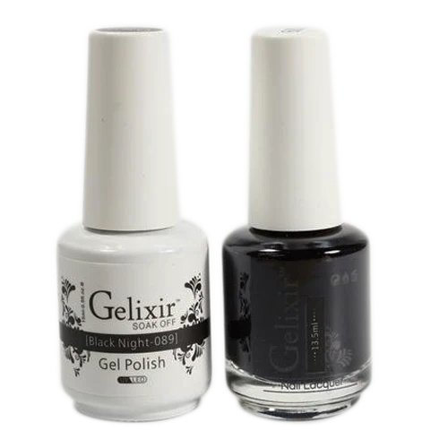 Gelixir Gel Nail Polish Matching Duo - Black Night 089