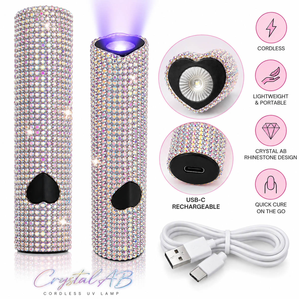 Rechargeable Rhinestones Flash Cure UV Lamp