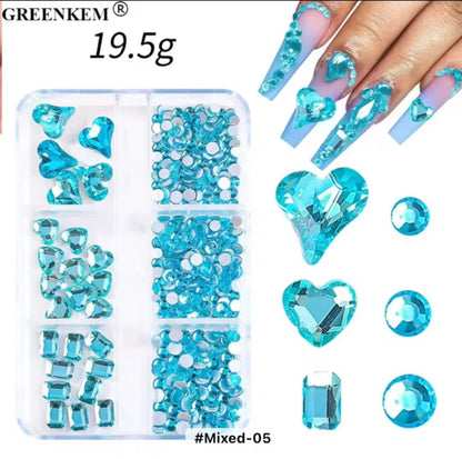 Rhinestone Assorted 6 Grid Pack
