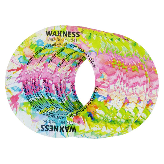 WAXNESS Multi-fit Protection Collars for 14-16oz Tins & Pots 50pc Splattered Paint Art