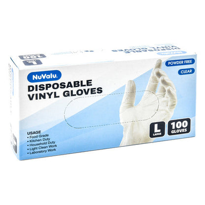 NuValu Disposable Vinyl Gloves 100ct.
