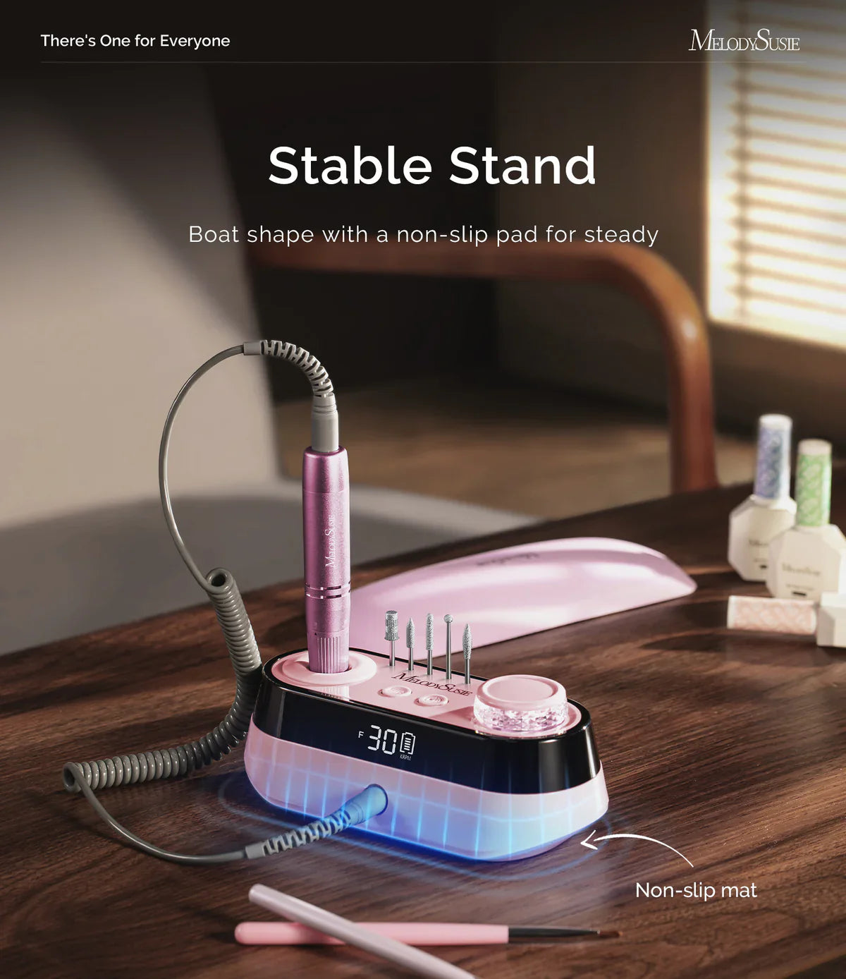 MelodySusie SC320A Desktop Multifunctional Rechargeable Nail Drill 30,000RPM