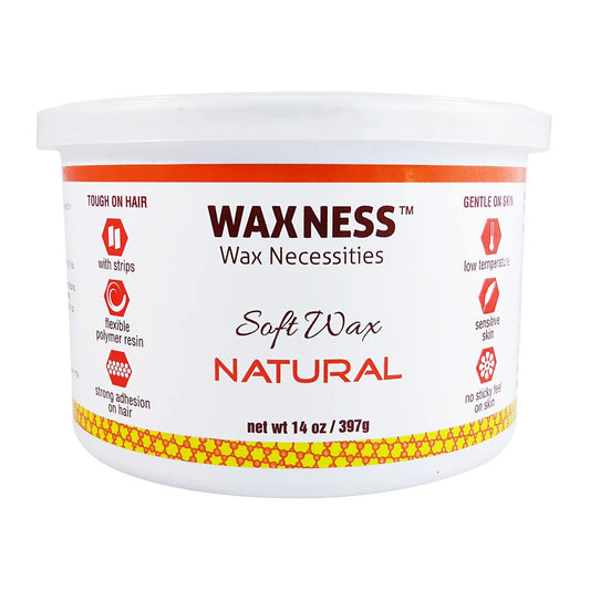 WAXNESS Natural (Smooth Amber) Soft Wax No Sticky Formula 14oz