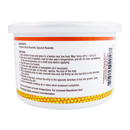 WAXNESS Natural (Smooth Amber) Soft Wax No Sticky Formula 14oz