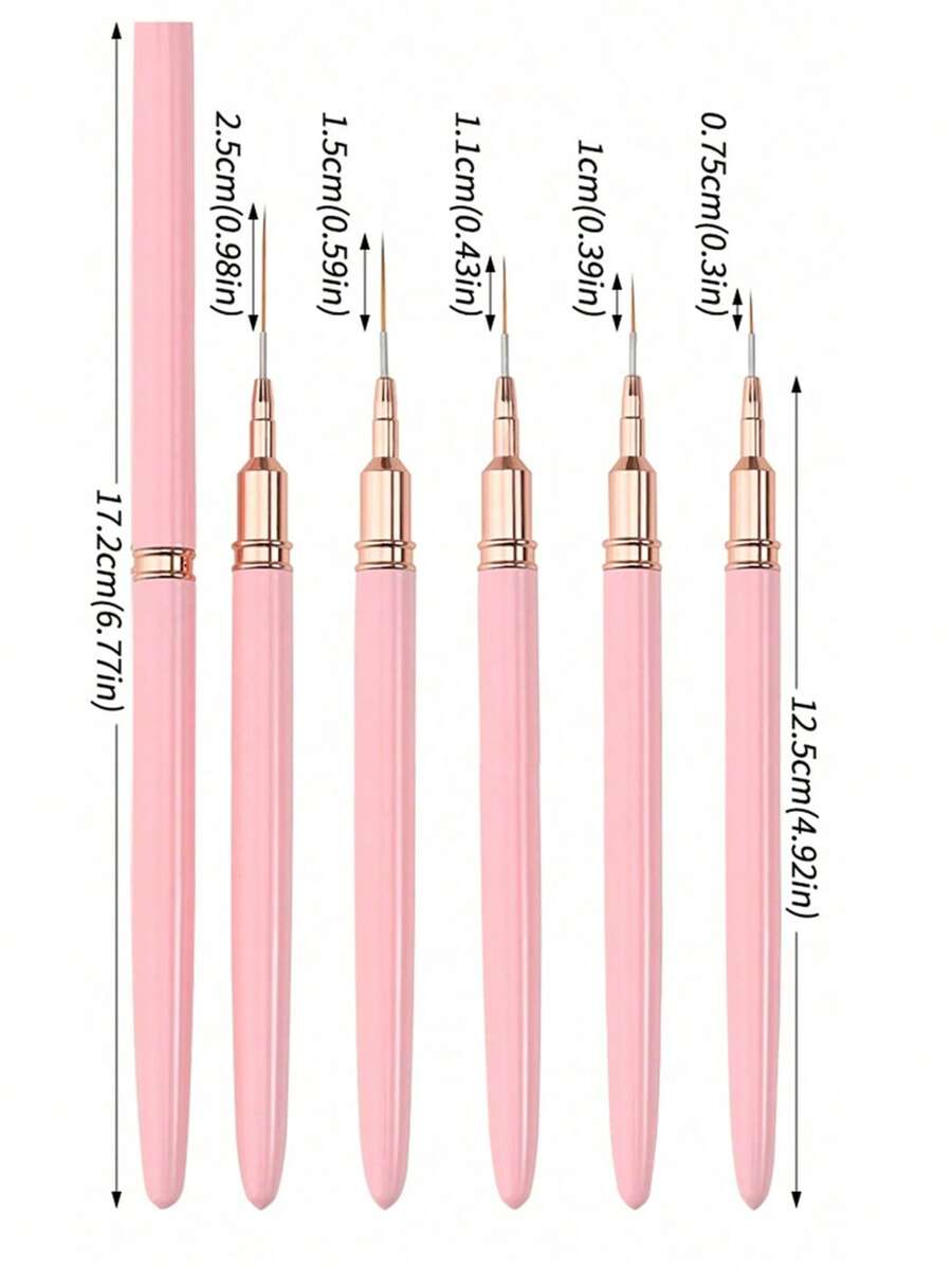 Pink Liner Art Brush 5pcs