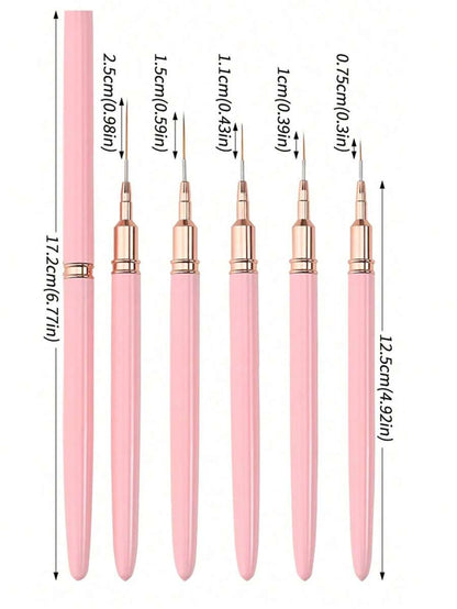Pink Liner Art Brush 5pcs
