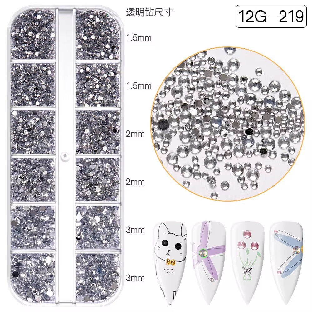 Flat Back 12 Grid Rhinestones