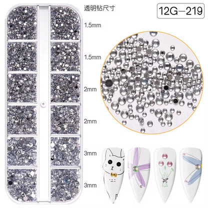 Flat Back 12 Grid Rhinestones