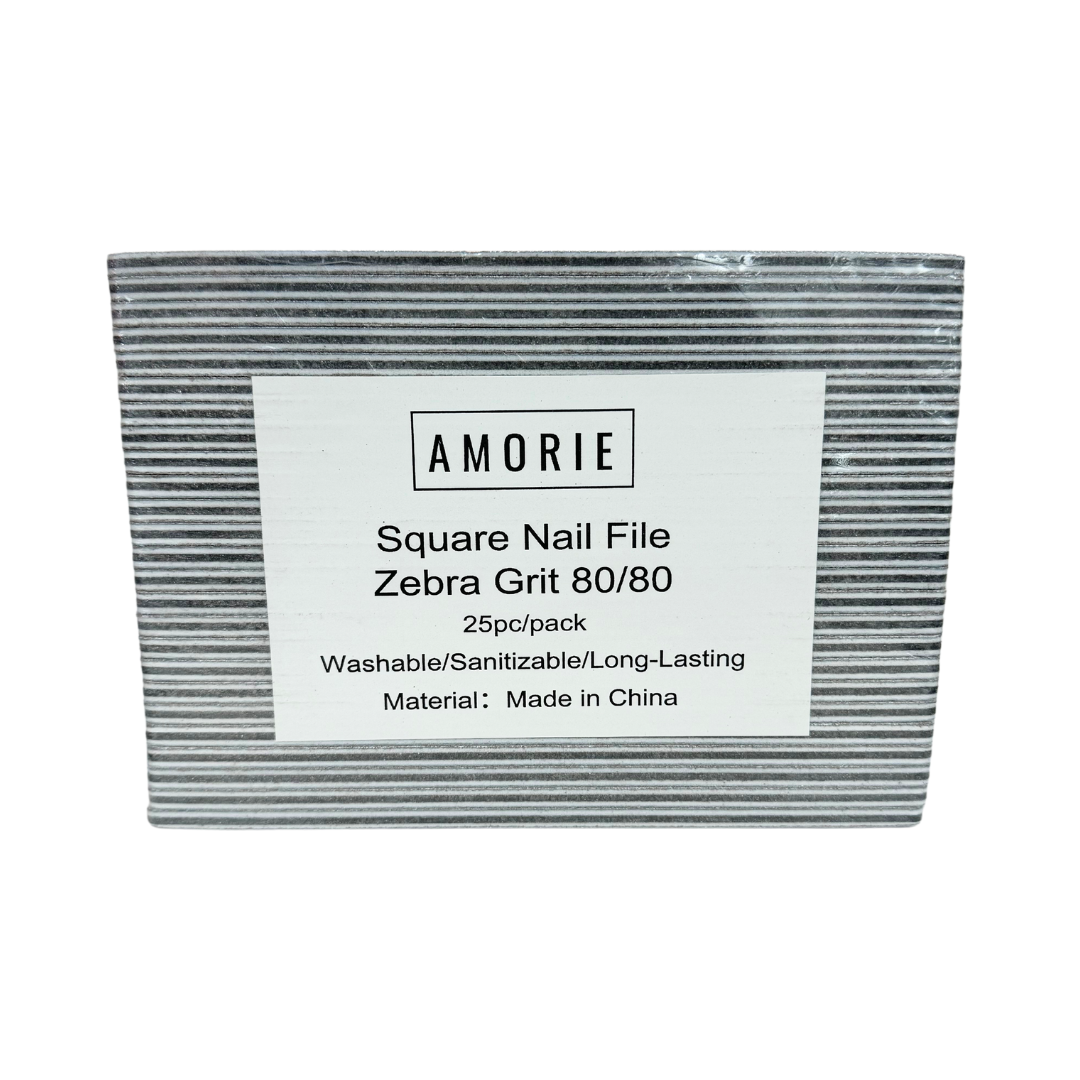 Amorie Nail File Pack Zebra Grit 80/80