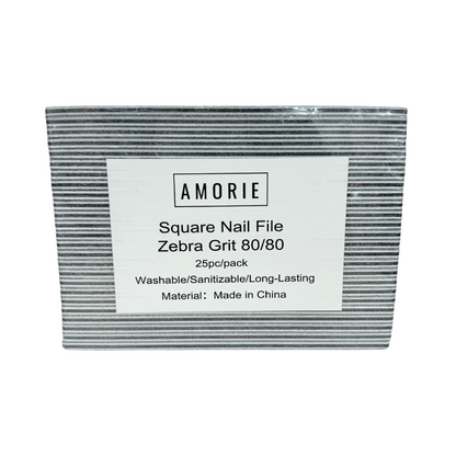 Amorie Nail File Pack Zebra Grit 80/80