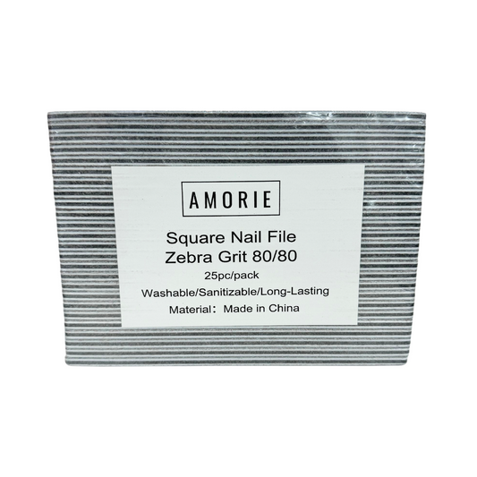 Amorie Nail File Pack Zebra Grit 80/80